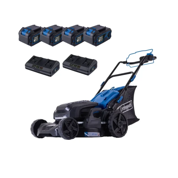 Scheppach samohodna aku kosačica kosilica Brushless IXES BC-MP470-X - SET XLx2 4x4Ah