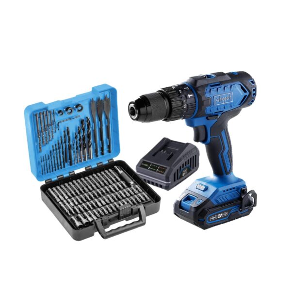 Scheppach aku udarna bušilica odvijač IXES C-CD45-X - Solo sa 100-dijelnim setom bitova i burgija HT6D191