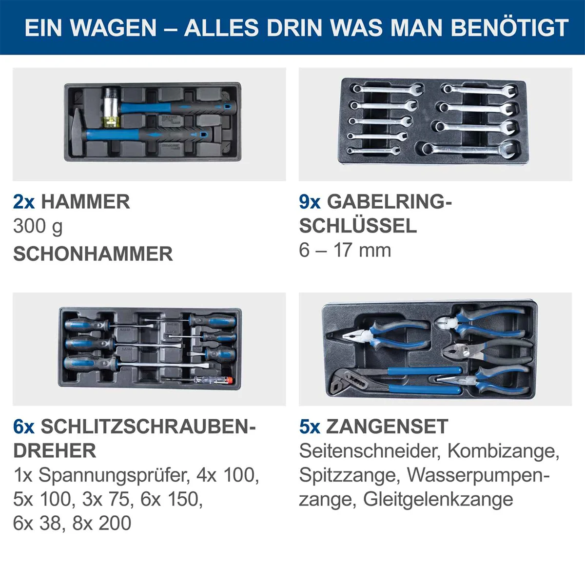 Scheppach set kolica za alat sa 70 komada pribora TW1100 - Image 3