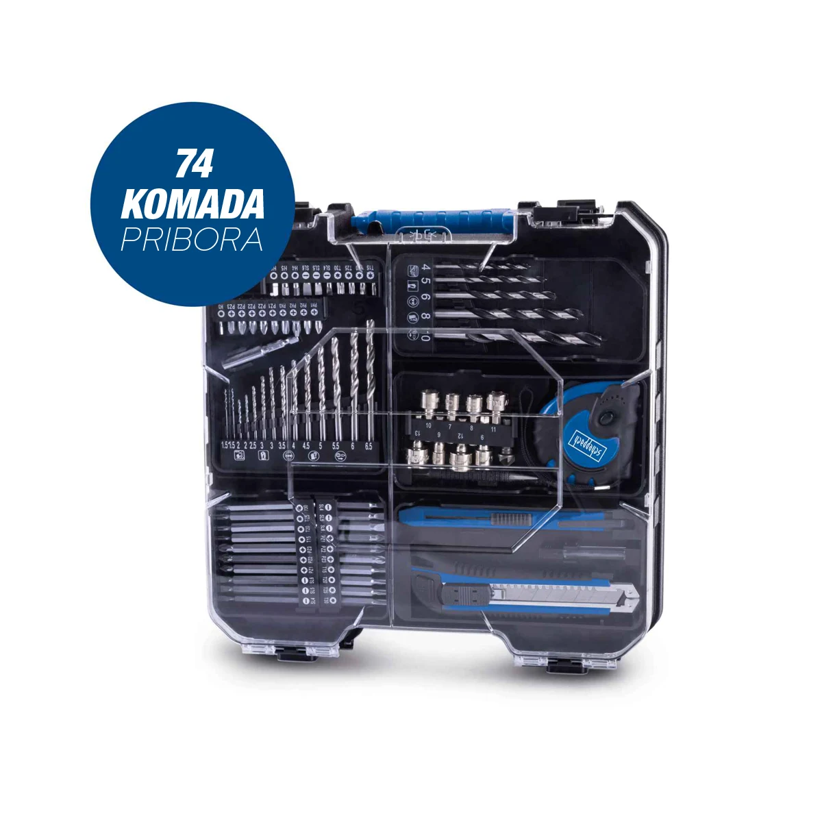 Scheppach aku bušilica odvijač sa 74 komada pribora IXES C-DTB74/1-X – Kit - Image 2