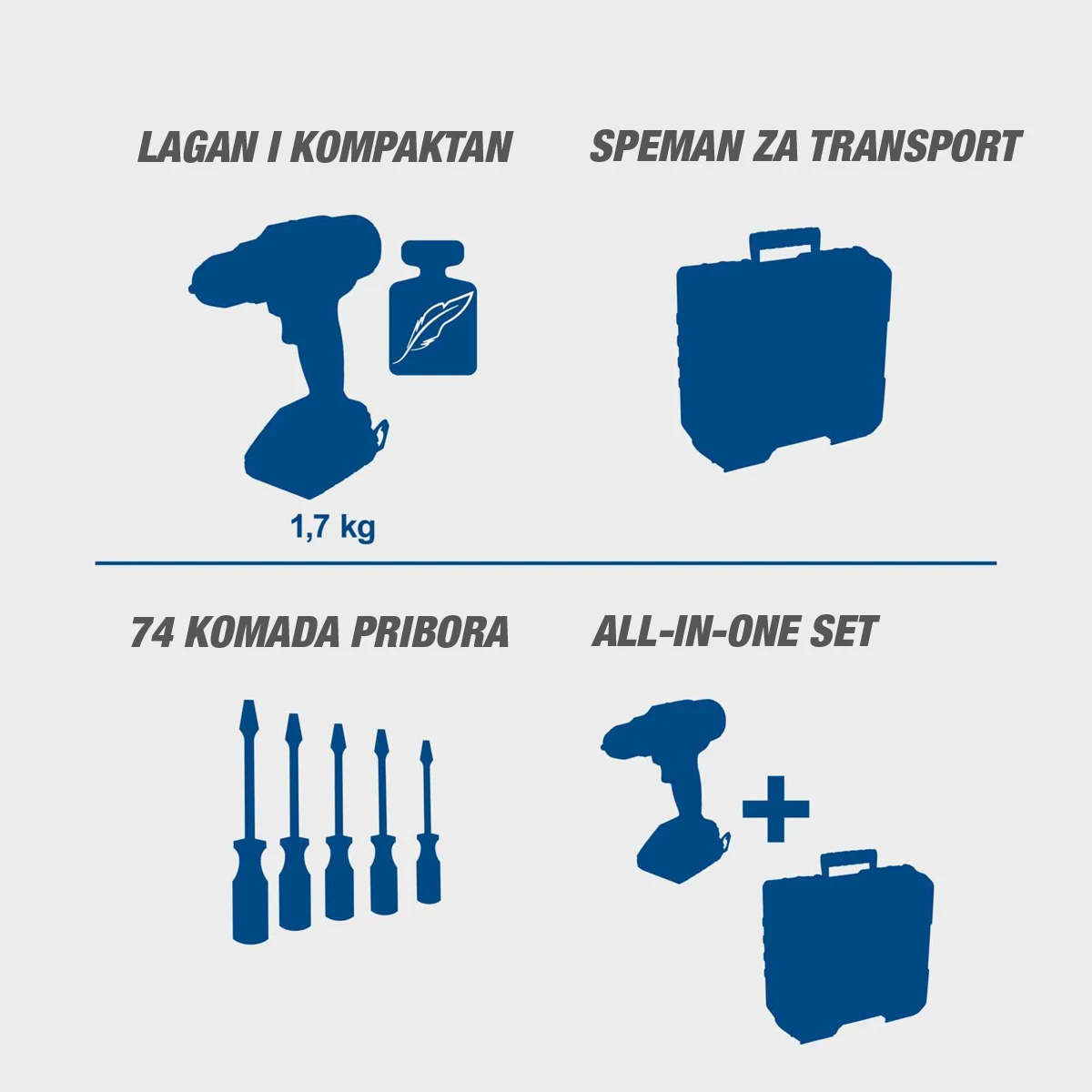 Scheppach aku bušilica odvijač sa 74 komada pribora IXES C-DTB74/1-X – Kit - Image 3
